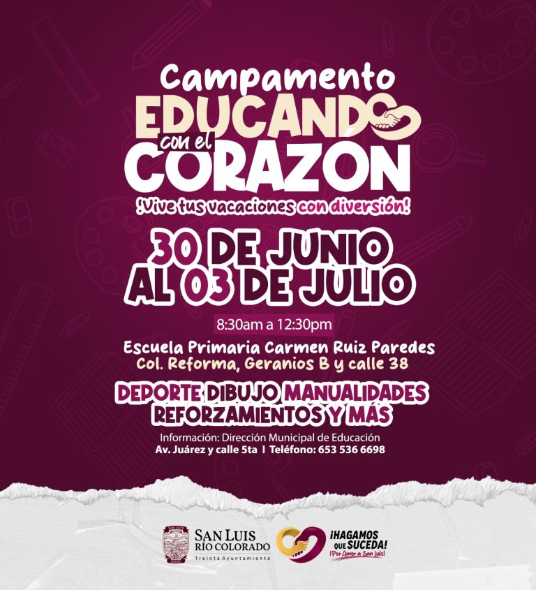 Impulsa 30 Ayuntamiento aprendizaje y sana convivencia con campamento de verano “Educando con el Corazón”