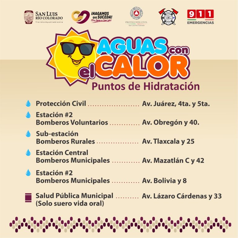 Instala Protección Civil Municipal puntos de hidratación por altas temperaturas